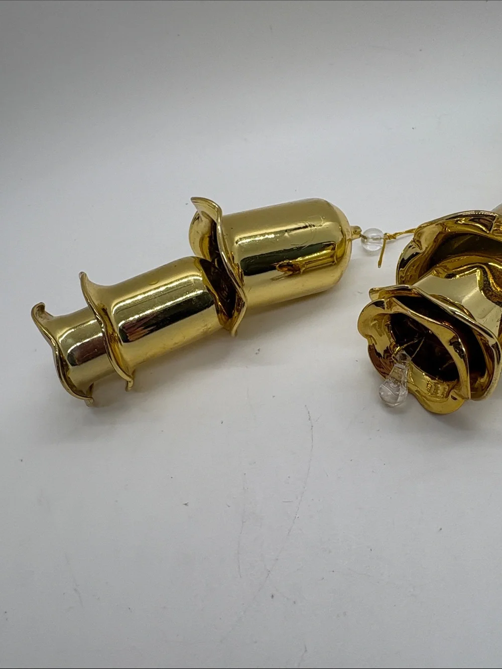 Gold Glass Nesting Bell Christmas Ornaments VTG 4